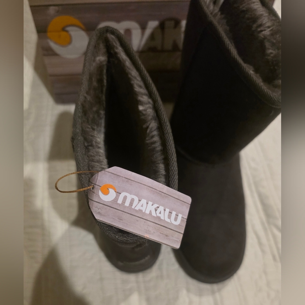 Women's Makalu Kinsley Suede Mid-Calf Boots Grey Size 10 New - Picture 5 of 9